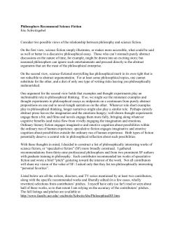 Philosophers Recommend Science Fiction Eric Schwitzgebel