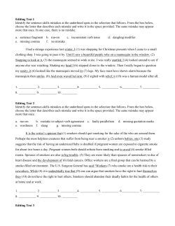 Editing Test 1 Identify the sentence-skills mistakes at the underlined