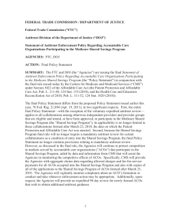 (&ldquo;FTC&rdquo;) Antitrust Division of the Department of