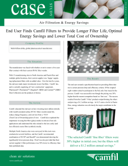 End user Finds Camfil Filters to Provide Longer Filter Life, optimal