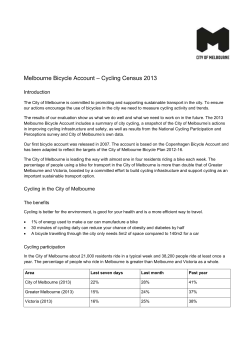 Melbourne Bicycle Account &ndash; Cycling Census