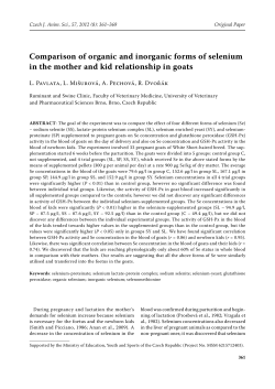 Comparison of organic and inorganic forms of selenium in the