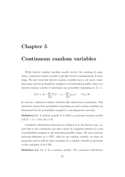Chapter 5 Continuous random variables
