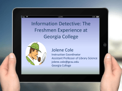 Information Detective: The Freshmen Experience at Georgia
