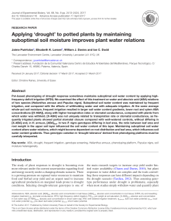 Applying `drought` to potted plants by maintaining