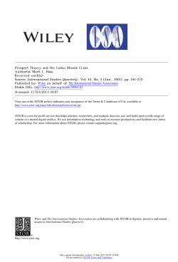 Prospect Theory and the Cuban Missile Crisis