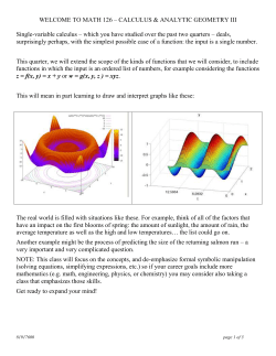 MATH 126 Syllabus 11--16 CC First Reading
