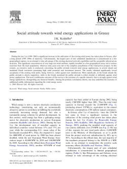 Social attitude towards wind energy applications in Greece