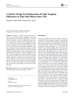 A Surface Design for Enhancement of Light Trapping Efficiencies in