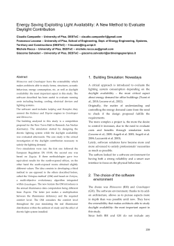 Energy Saving Exploiting Light Availability: A New Method