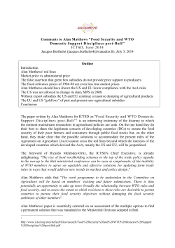 Comments to Alan Matthews "Food Security and WTO Domestic