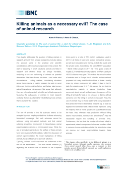Killing animals as a necessary evil