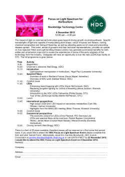 Focus on Light Spectrum for Horticulture Stockbridge Technology