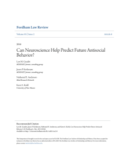Can Neuroscience Help Predict Future Antisocial Behavior?