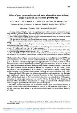 Effect of guar gum on glucose and water