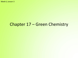 Chapter 17 &ndash; Green Chemistry