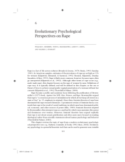 Evolutionary Psychological Perspectives on Rape