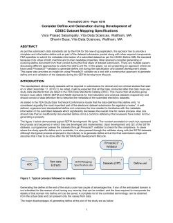Consider Define.xml Generation during Development