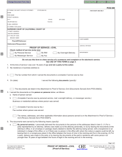 POS-040 Proof of Service—Civil (Proof of Service)
