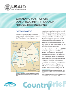 Expanding point-of-UsE WatEr trEatmEnt in rWanda