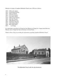 Ministers in charge of Laughton Methodist Church since 1950 are as
