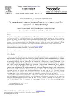 Do Students Need More Motivational Resources or More Cognitive