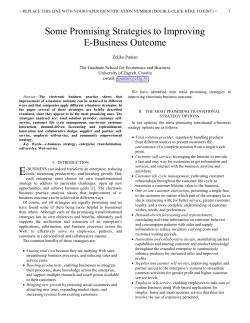 Some Promising Strategies to Improving E