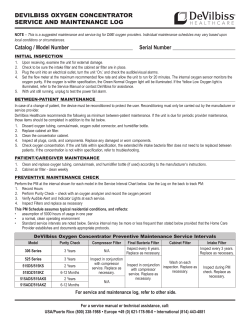 DEVILBISS OXYGEN CONCENTRATOR SERVICE
