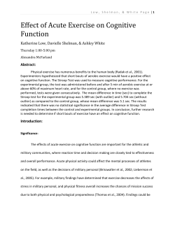 Effect of Exercise on Cognitive Function
