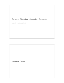Games In Education: Introductory Concepts