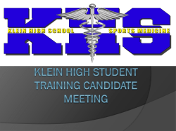 Klein High Student training candidate meeting