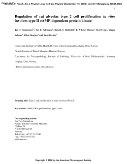 Regulation of rat alveolar type 2 cell proliferation in vitro involves