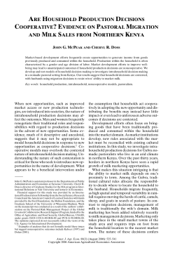 Are Household Production Decisions Cooperative?