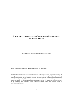 strategic approaches to science and technology in