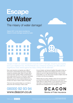 Escape of Water - Deacon insurance