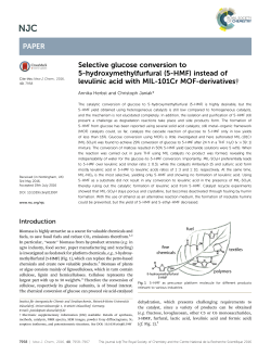 Selective glucose conversion to 5-hydroxymethylfurfural (5