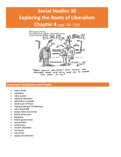 Social Studies 30 Exploring the Roots of Liberalism Chapter 4 (pgs