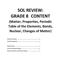 GRADE 8 CONTENT (Matter, Properties, Periodic Table