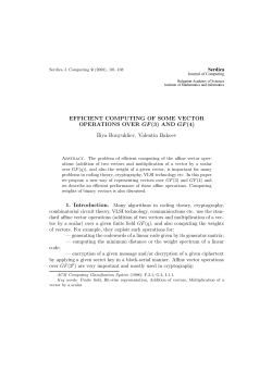 EFFICIENT COMPUTING OF SOME VECTOR OPERATIONS OVER