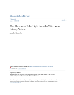 The Absence of False Light from the Wisconsin Privacy Statute