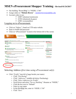 Purchasing Training - eProcurement and Credit Card