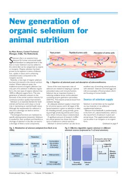 New generation of organic selenium for animal nutrition Marc