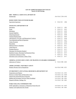 List of Approved Permanent Rules