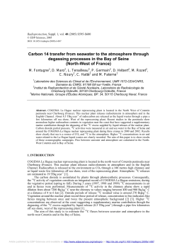 Carbon 14 transfer from seawater to the atmosphere through