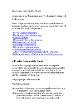 Language - Faith Evans Teaching today for tomorrow