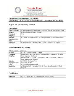 2016 Election Prep Report - Lafayette County Supervisor of Elections