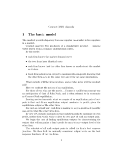1 The basic model - Krannert School of Management