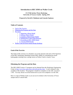 HEC-HMS Exercise for CE374K at University of Texas at Austin