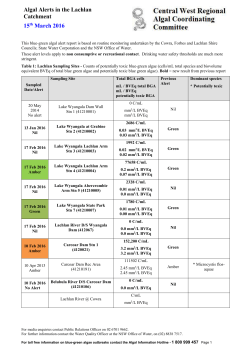 Algal Alerts in the Lachlan Catchment