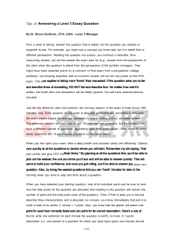 Tips of Answering a Level 3 Essay Question